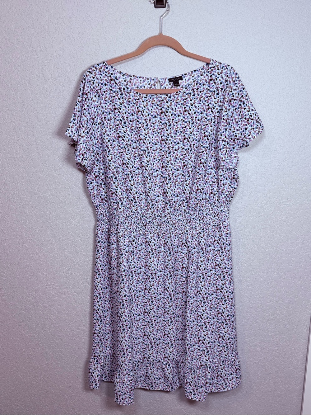 Ann Taylor Mid Dress with Multicolor Polka Dot Print